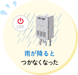 雨が降るとつかなくなった