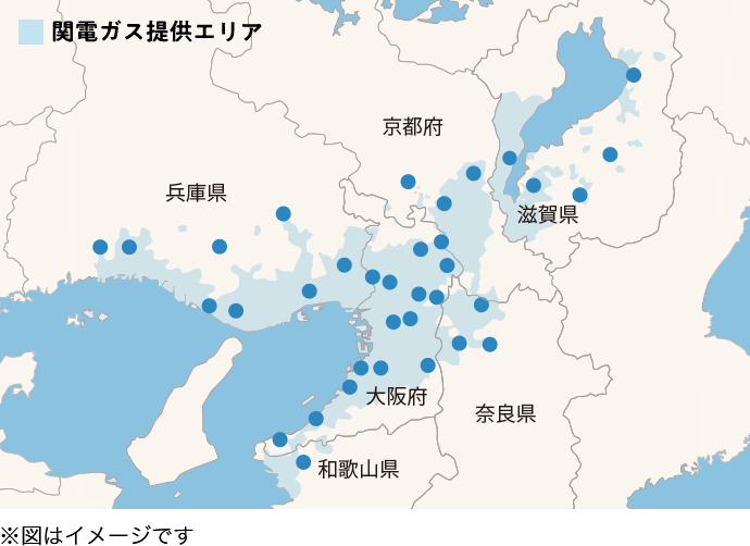 関電ガス提供エリア